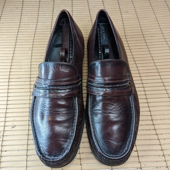 Florsheim Men\'s Loafer  Size 12 EEE Como Black Cherry/ Burgundy Dress Shoes